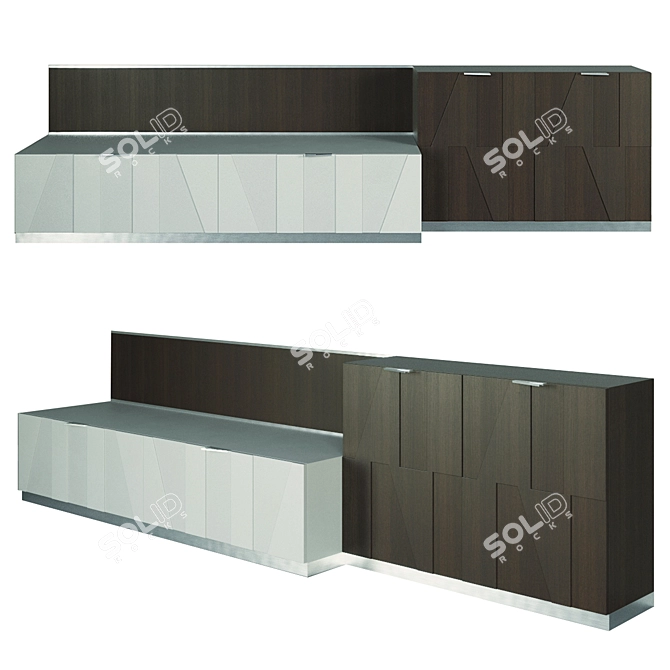 Modern Italian TV Stand from BAMAX 3D model image 5