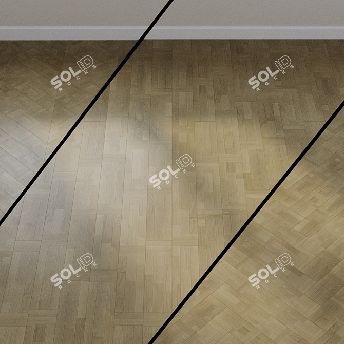 Ter Hurne Contours Terra Brown Oak Parquet Board 3D model image 1