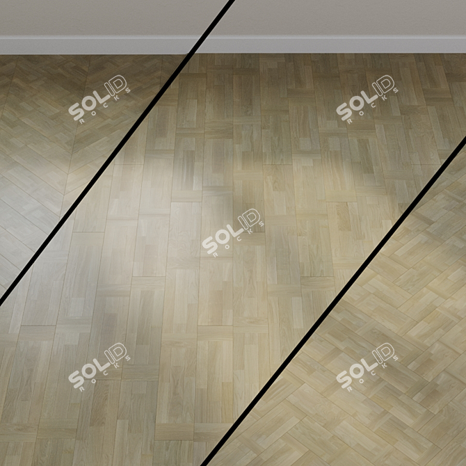 Sand Brown Oak Parquet Board 3D model image 1