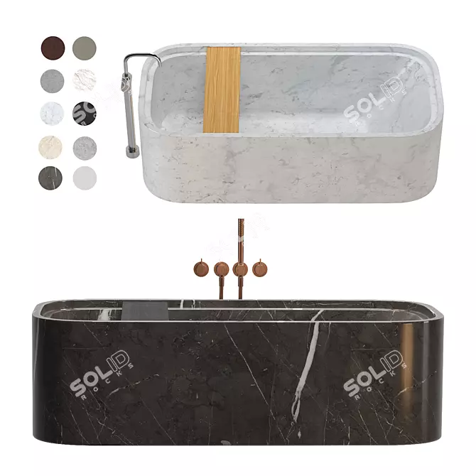 COCOON Bathtub Set: Stylish 3D Model with Multiple Materials & Designs 3D model image 1