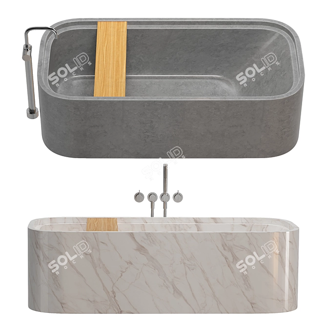 COCOON Bathtub Set: Stylish 3D Model with Multiple Materials & Designs 3D model image 2