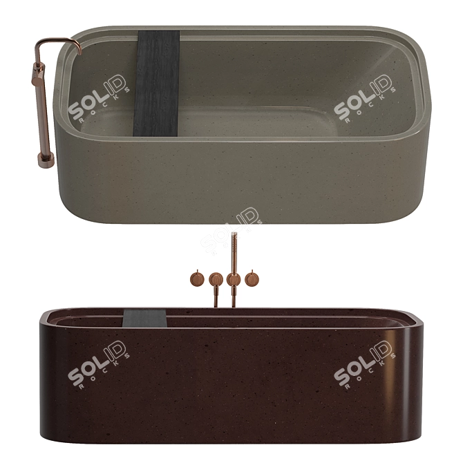 COCOON Bathtub Set: Stylish 3D Model with Multiple Materials & Designs 3D model image 3