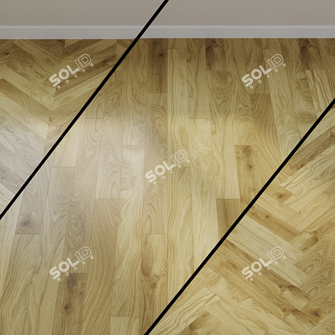 Natural Oak Parquet Board by Ter Hurne 3D model image 1