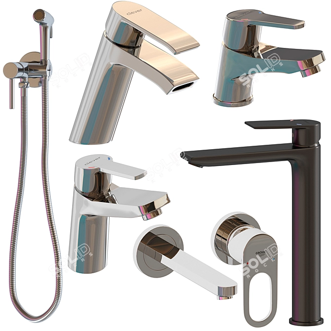 Clever & Grohe Mixer Set 3D model image 1