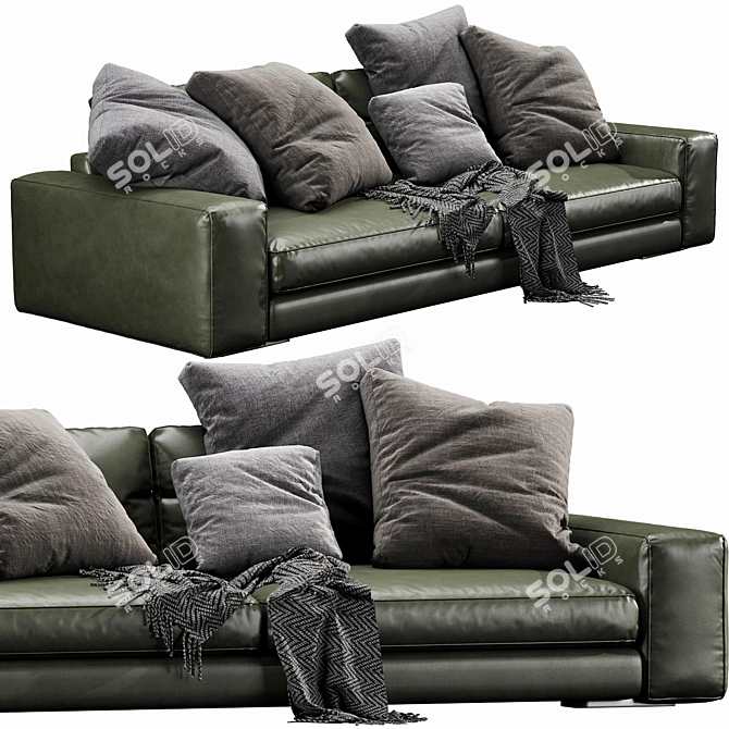 Luxury Verzelloni Holden Leather Sofa 3D model image 3