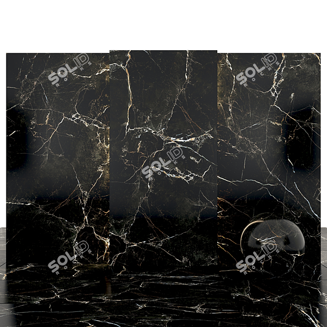 Elegant Streak Black Marble 3D model image 2