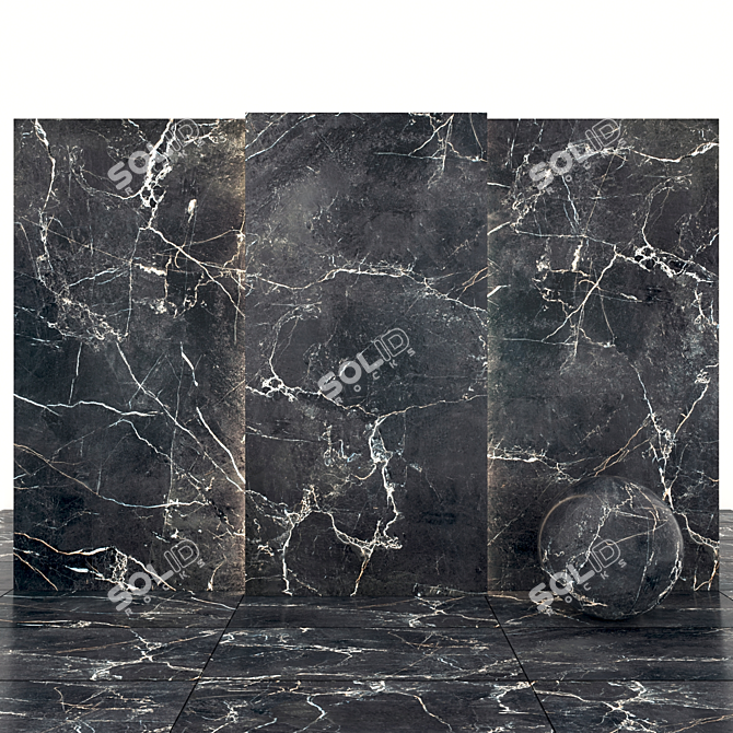 Streak Gray Marble: Textured Slabs & Tiles 3D model image 2