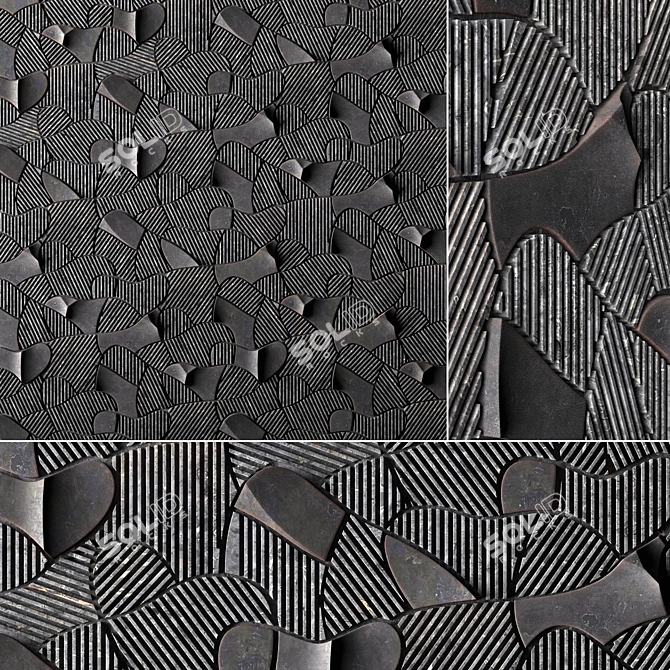 Elegant Modular Wall Covering: Terre Arate by Lithea 3D model image 1