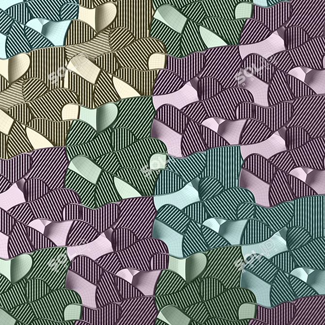 Elegant Modular Wall Covering: Terre Arate by Lithea 3D model image 5