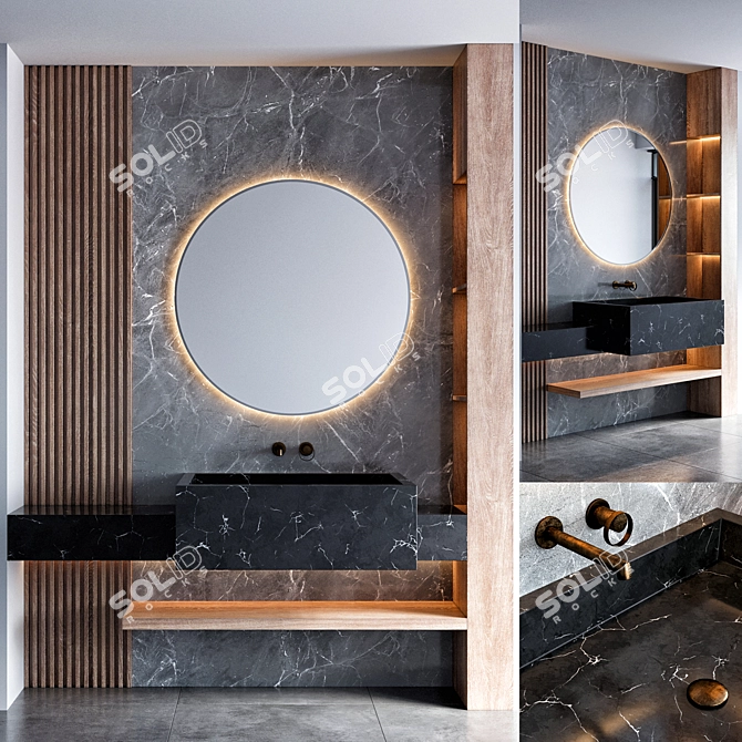 Gessi Anello Bathroom Furniture Set 3D model image 1