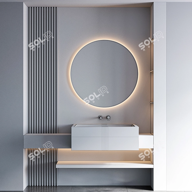 Gessi Anello Bathroom Furniture Set 3D model image 3