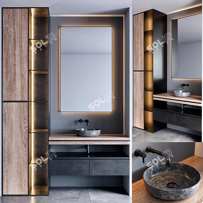 Gessi Inciso Bathroom Furniture Set 3D model image 1