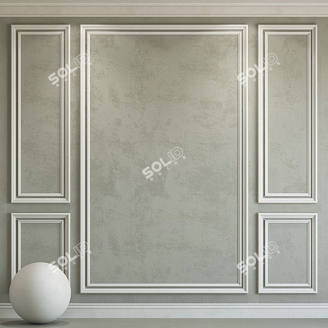 Elegant Molding Decorative Plaster 3D model image 1