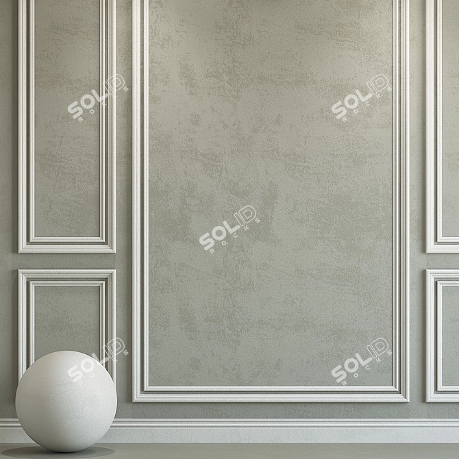 Elegant Molding Decorative Plaster 3D model image 2