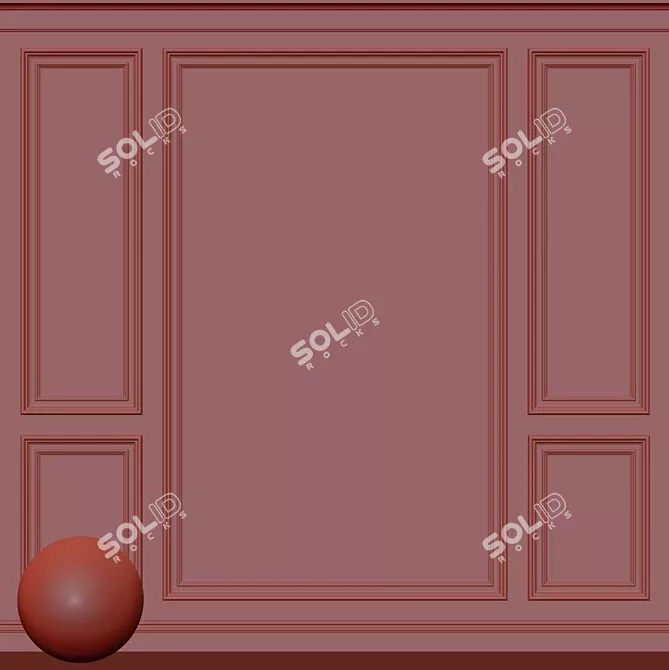 Elegant Molding Decorative Plaster 3D model image 3