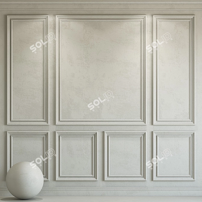 Repose Gray Decorative Plaster with Molding 3D model image 1