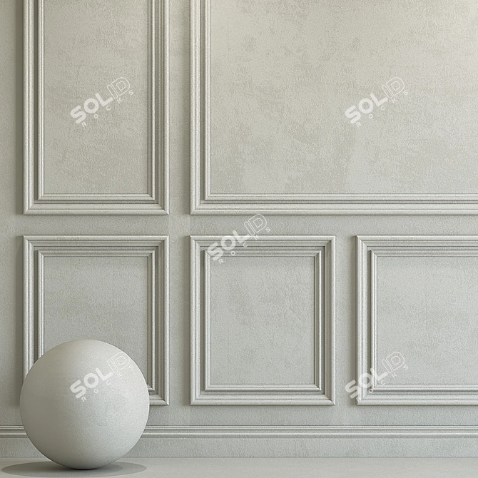 Repose Gray Decorative Plaster with Molding 3D model image 2