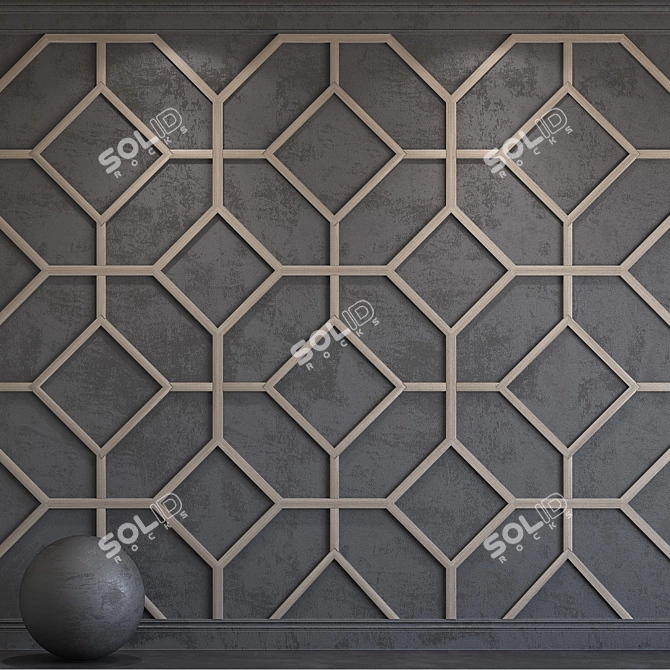 Granite Gray Decorative Plaster with Molding 3D model image 1