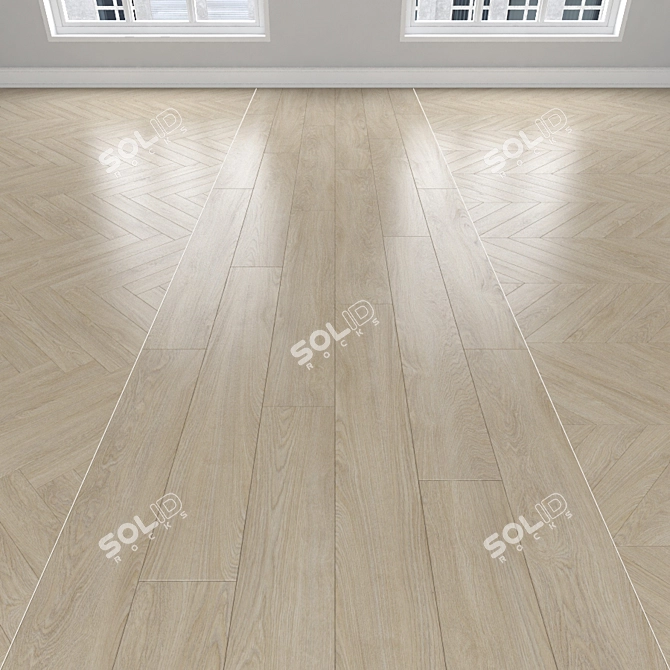 Versatile Parquet Oak Flooring 3D model image 1