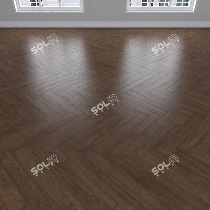 Oak Parquet: Herringbone, Linear, Chevron 3D model image 3