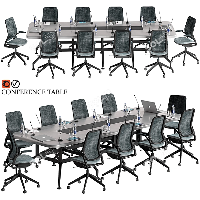 Modern Conference Table 18 3D model image 1