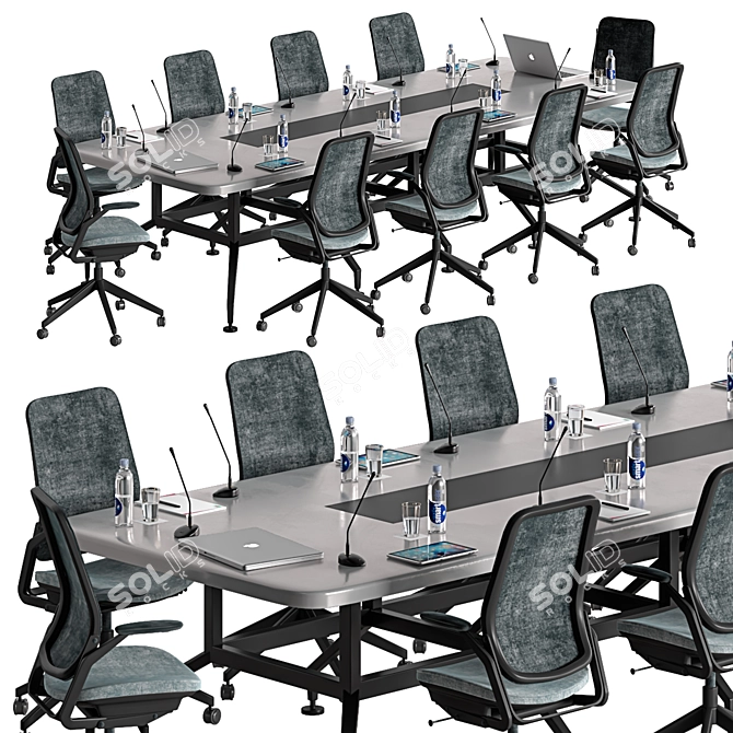 Modern Conference Table 18 3D model image 4