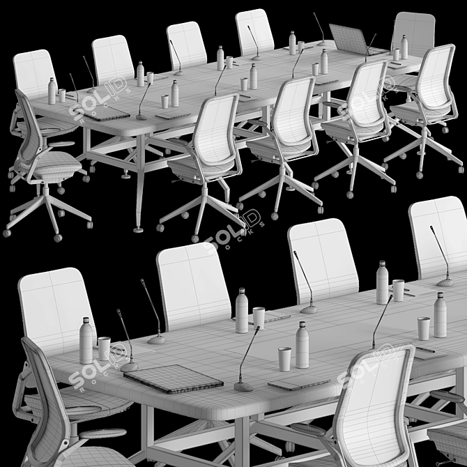 Modern Conference Table 18 3D model image 5