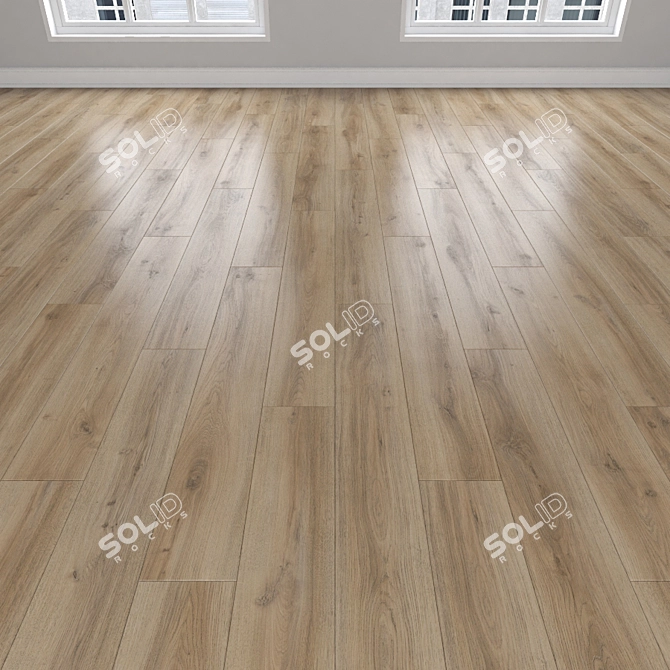 Parquet Oak Flooring: Herringbone, Linear & Chevron 3D model image 2