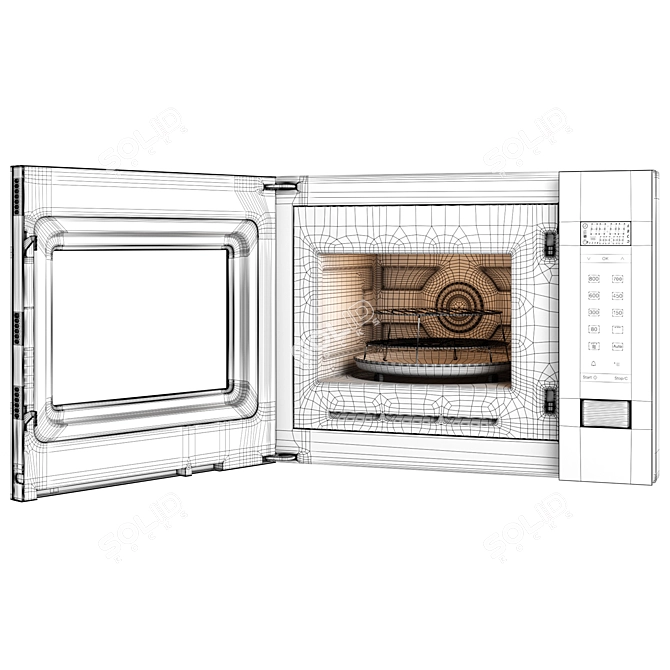 Efficient Built-In Microwave Oven 3D model image 5