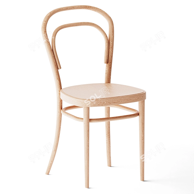 Elegant Bentwood Chair by Thonet 3D model image 1
