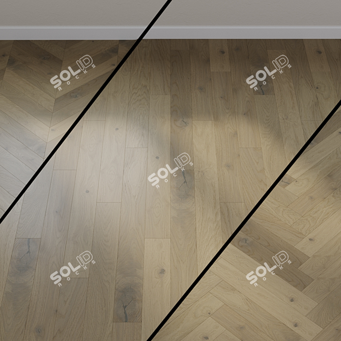 Heaven Parquet Board: Beige Brown Oak 3D model image 1