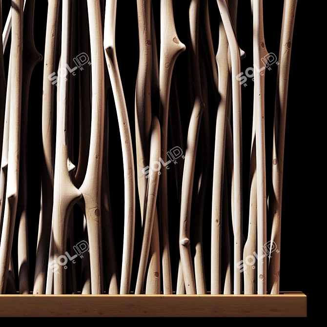 Nature-inspired Branch Screen for Decor 3D model image 3