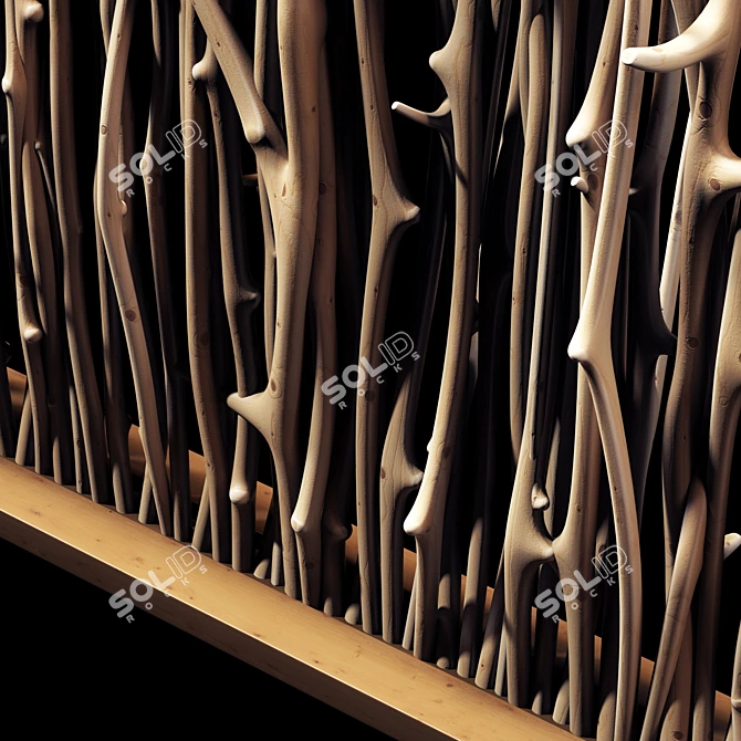 Nature-inspired Branch Screen for Decor 3D model image 4