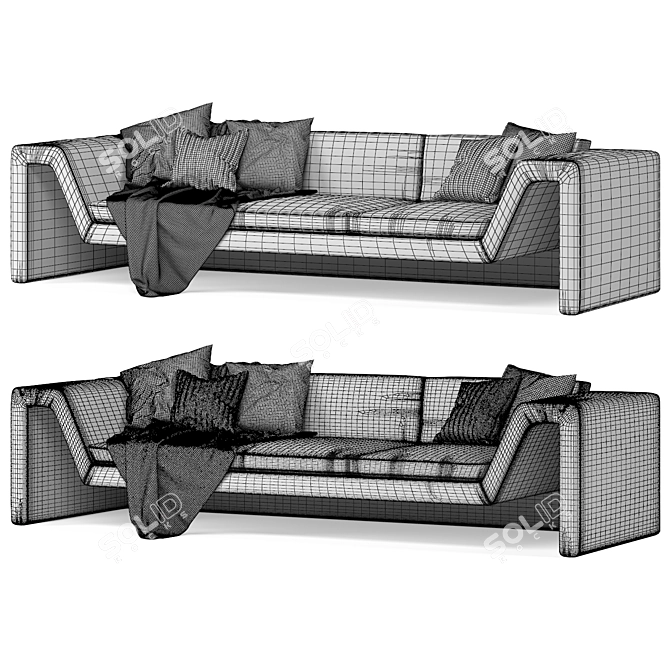 Modern Grey Sofa 3D model image 2