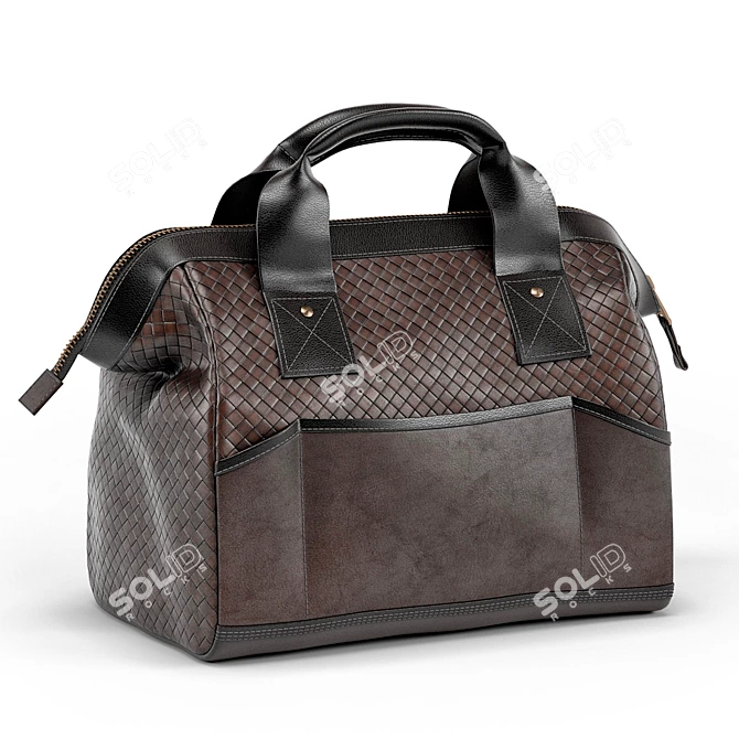 Leather Travel Bag - Polished Elegance 3D model image 2