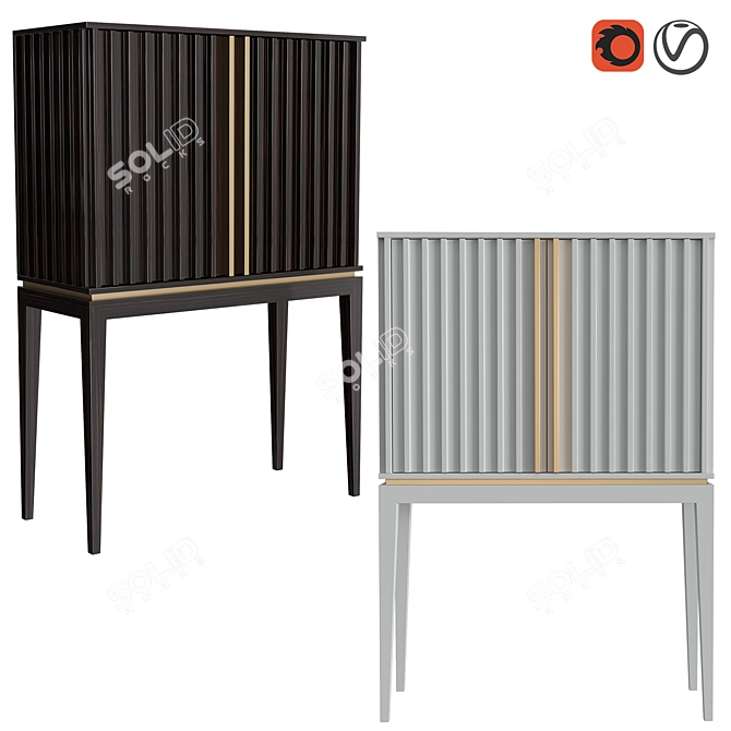 Title: Elegant Relevo Bar Cabinet | Stylish Storage Solution 3D model image 1