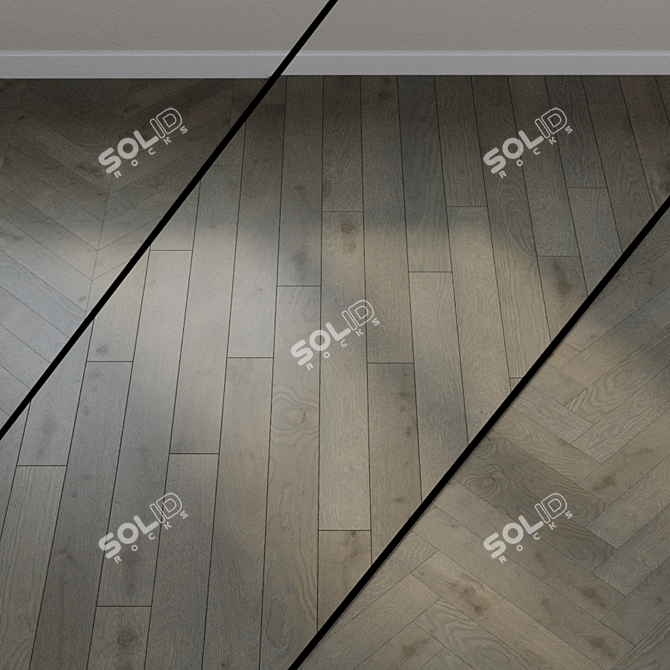 Earth Parquet Board Azure Oak Brown 3D model image 1