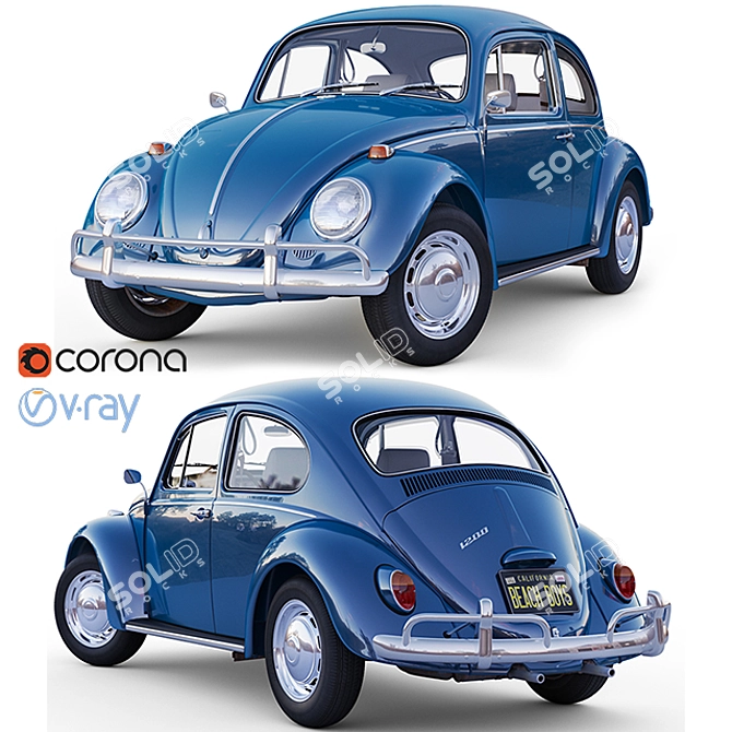 Classic Volkswagen 1200 3D Model 3D model image 1