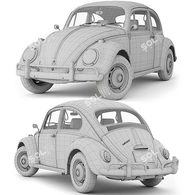 Classic Volkswagen 1200 3D Model 3D model image 5