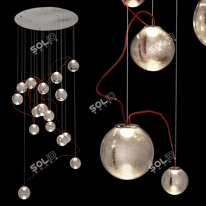 Bobble 16-Light LED Pendant 3D model image 1