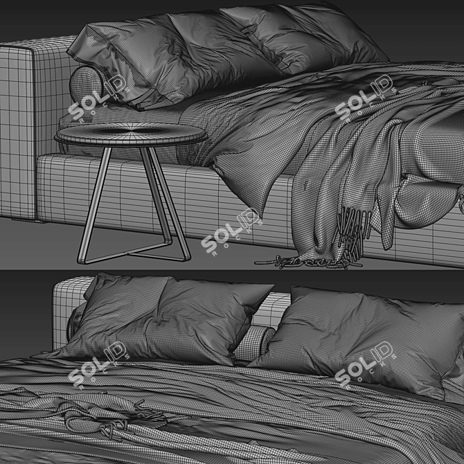 Desiree Kubic 24 - Stylish and Functional Bed 3D model image 4