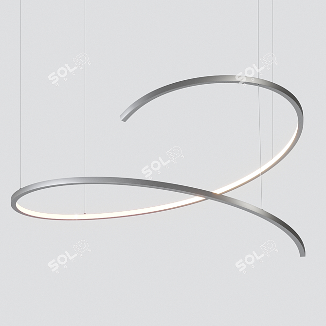 Sleek Aluminum LED Pendant - COIL 3D model image 2