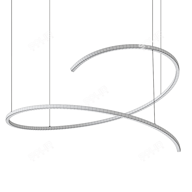 Sleek Aluminum LED Pendant - COIL 3D model image 3