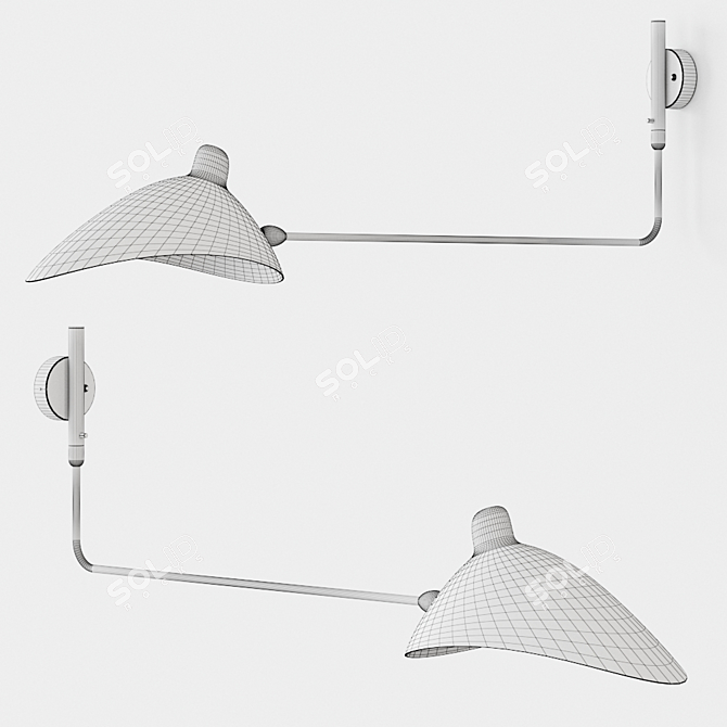 Serge Mouille AP1BD Wall Sconce 3D model image 2