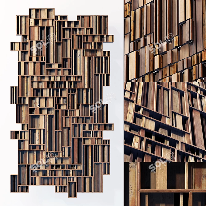 Smooth Wood Panel Rails 3D model image 1