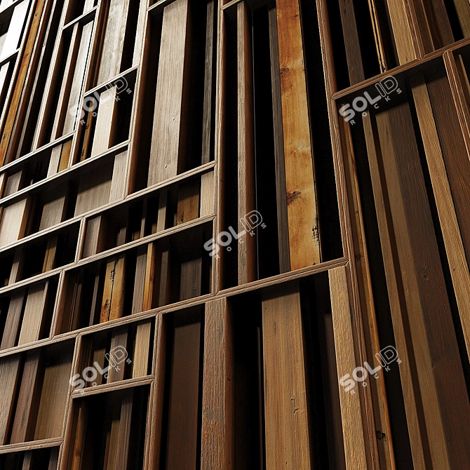 Smooth Wood Panel Rails 3D model image 3