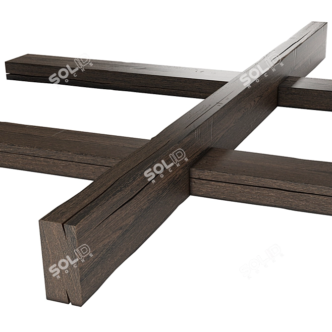  Rustic Wooden Beams: High-Quality 3D Model 3D model image 3