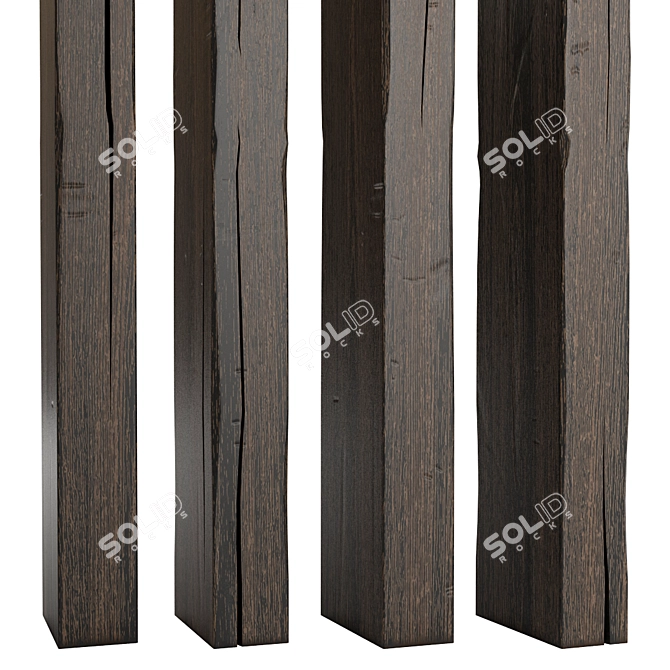  Rustic Wooden Beams: High-Quality 3D Model 3D model image 4