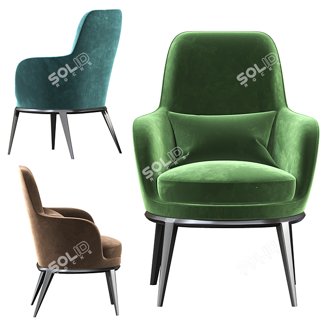 Caratos Maxalto High Back Armchair 3D model image 4