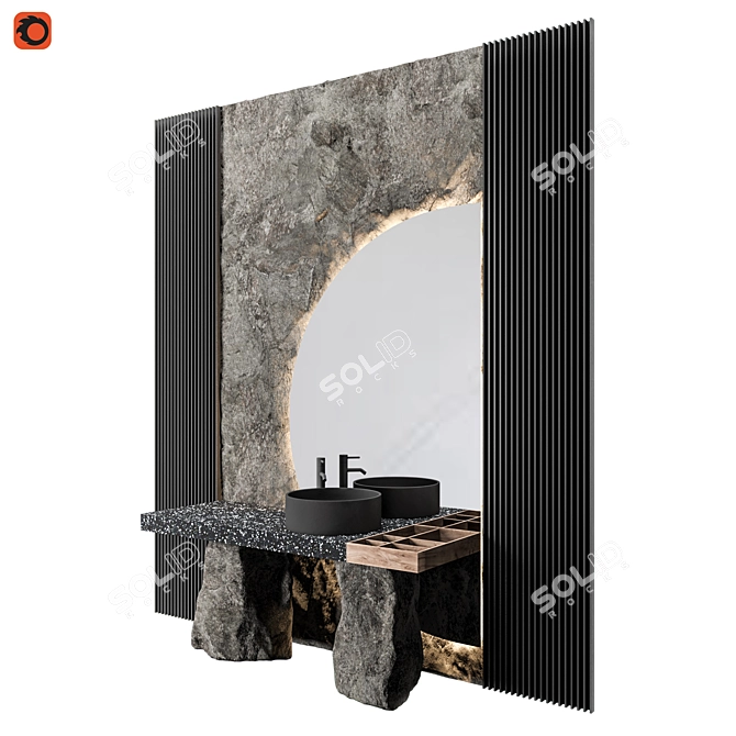 Exquisite 10" Luxury Wash Basin 3D model image 2